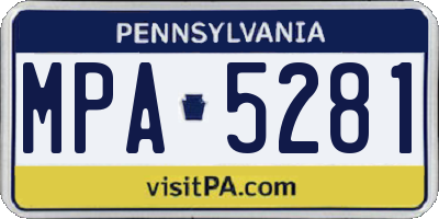 PA license plate MPA5281