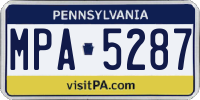 PA license plate MPA5287