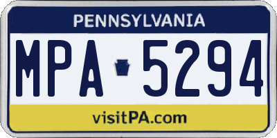 PA license plate MPA5294