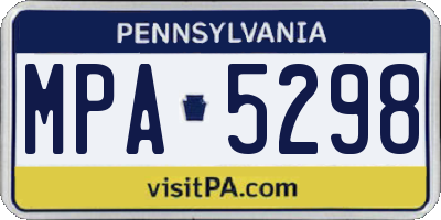 PA license plate MPA5298