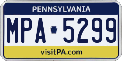 PA license plate MPA5299