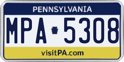 PA license plate MPA5308