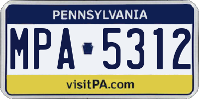 PA license plate MPA5312