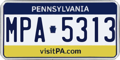 PA license plate MPA5313
