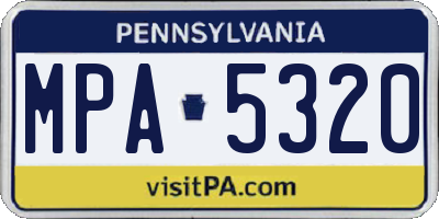 PA license plate MPA5320