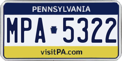 PA license plate MPA5322