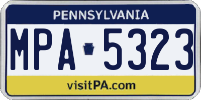 PA license plate MPA5323