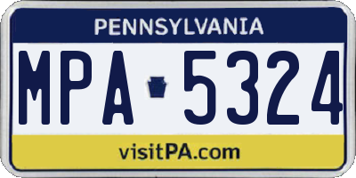 PA license plate MPA5324