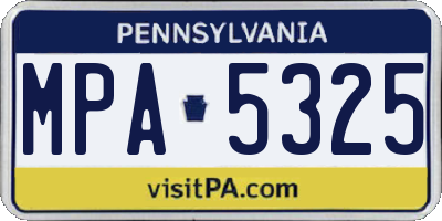PA license plate MPA5325