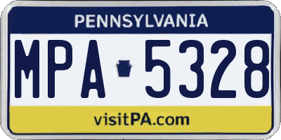 PA license plate MPA5328