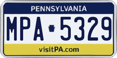 PA license plate MPA5329