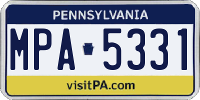 PA license plate MPA5331