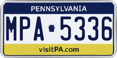 PA license plate MPA5336