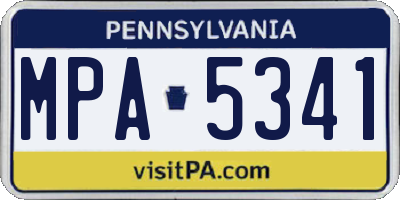 PA license plate MPA5341