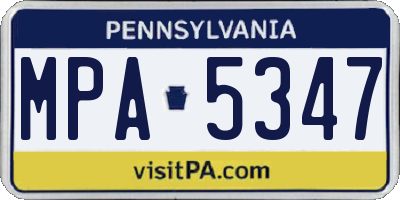 PA license plate MPA5347