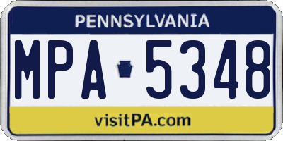 PA license plate MPA5348