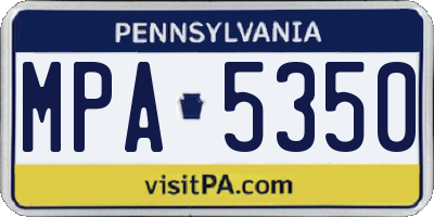 PA license plate MPA5350