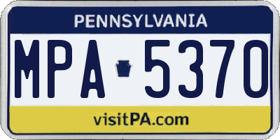 PA license plate MPA5370
