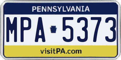 PA license plate MPA5373