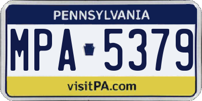 PA license plate MPA5379