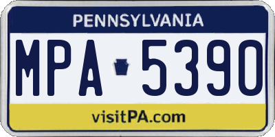PA license plate MPA5390