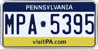PA license plate MPA5395