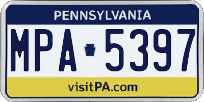 PA license plate MPA5397