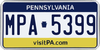 PA license plate MPA5399