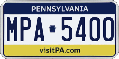 PA license plate MPA5400