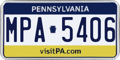 PA license plate MPA5406