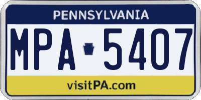 PA license plate MPA5407