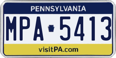 PA license plate MPA5413
