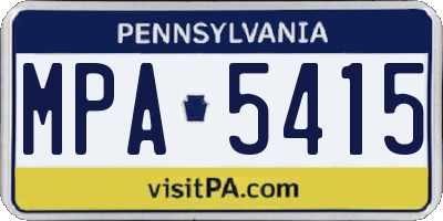 PA license plate MPA5415