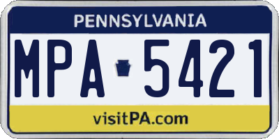 PA license plate MPA5421