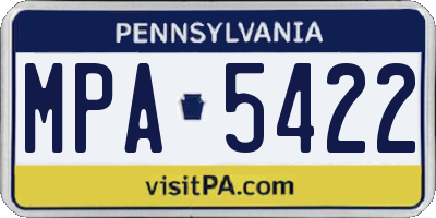 PA license plate MPA5422