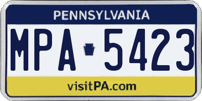 PA license plate MPA5423