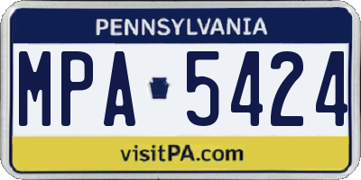 PA license plate MPA5424