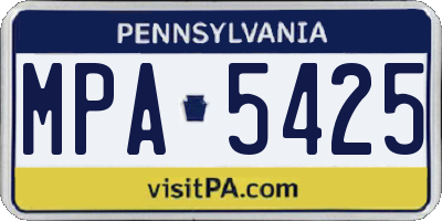 PA license plate MPA5425