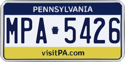 PA license plate MPA5426