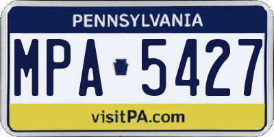 PA license plate MPA5427