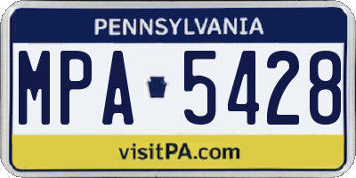 PA license plate MPA5428