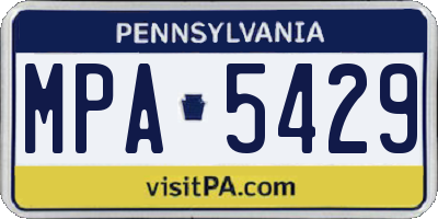 PA license plate MPA5429