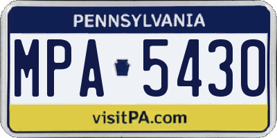 PA license plate MPA5430