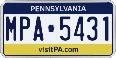 PA license plate MPA5431