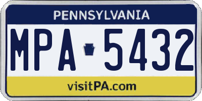 PA license plate MPA5432