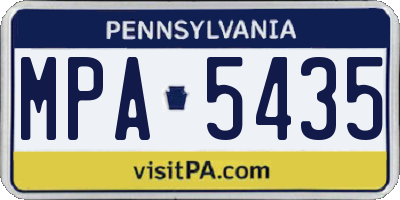 PA license plate MPA5435