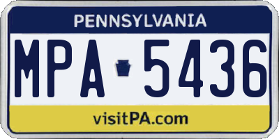 PA license plate MPA5436
