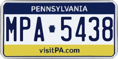 PA license plate MPA5438