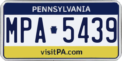 PA license plate MPA5439
