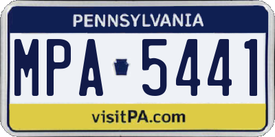 PA license plate MPA5441